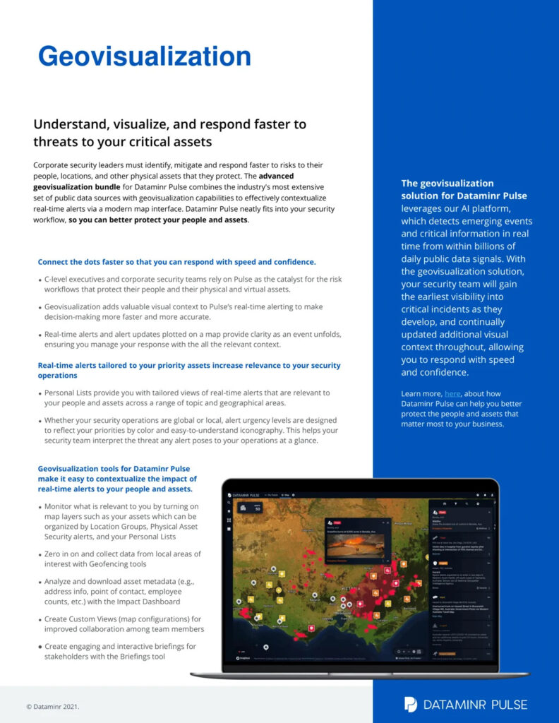 The Geovisualization Solution for Dataminr Pulse (Infographic)