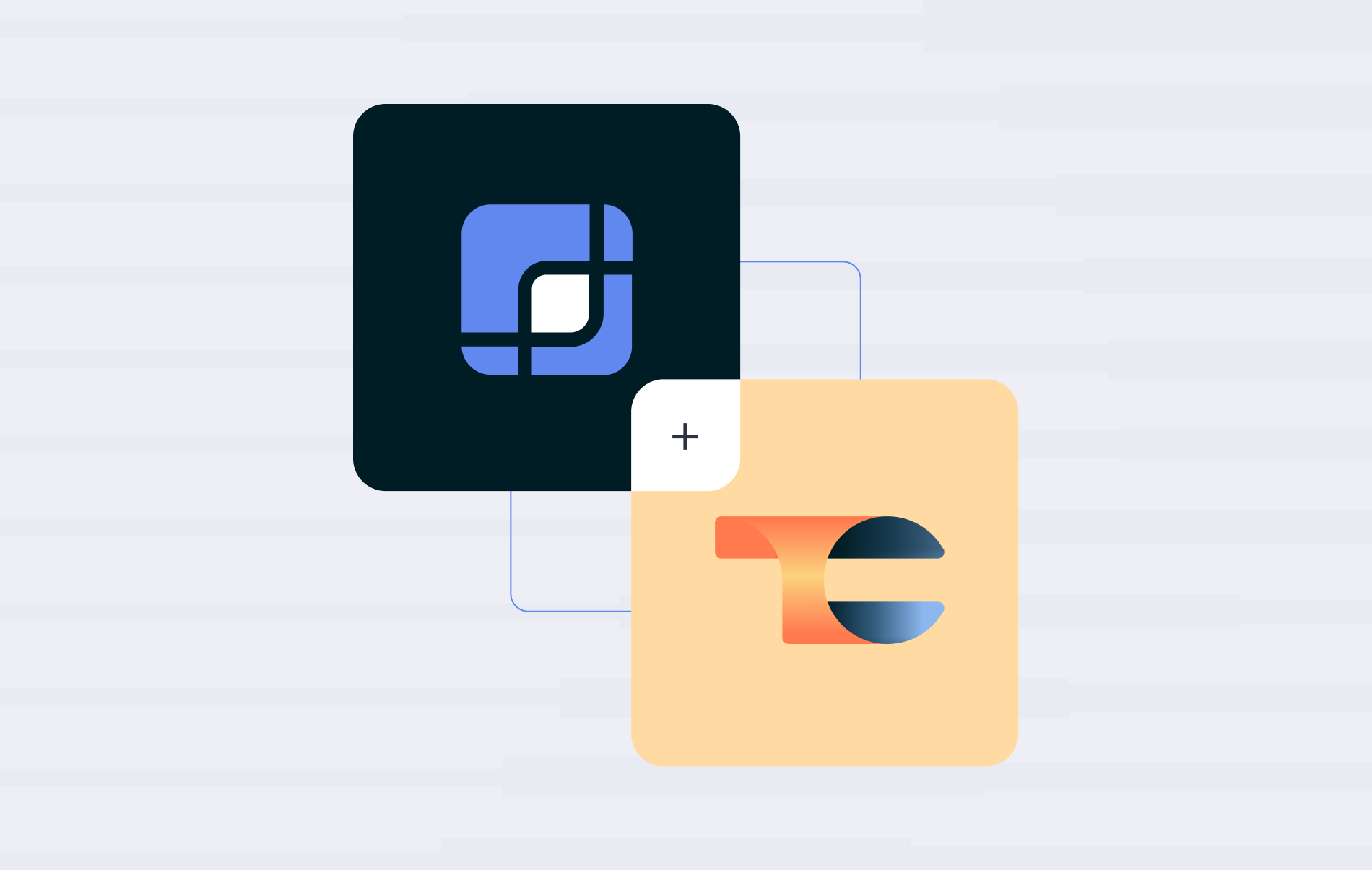A graphical representation of Dataminr's logo combining with ThreatConnect's logo