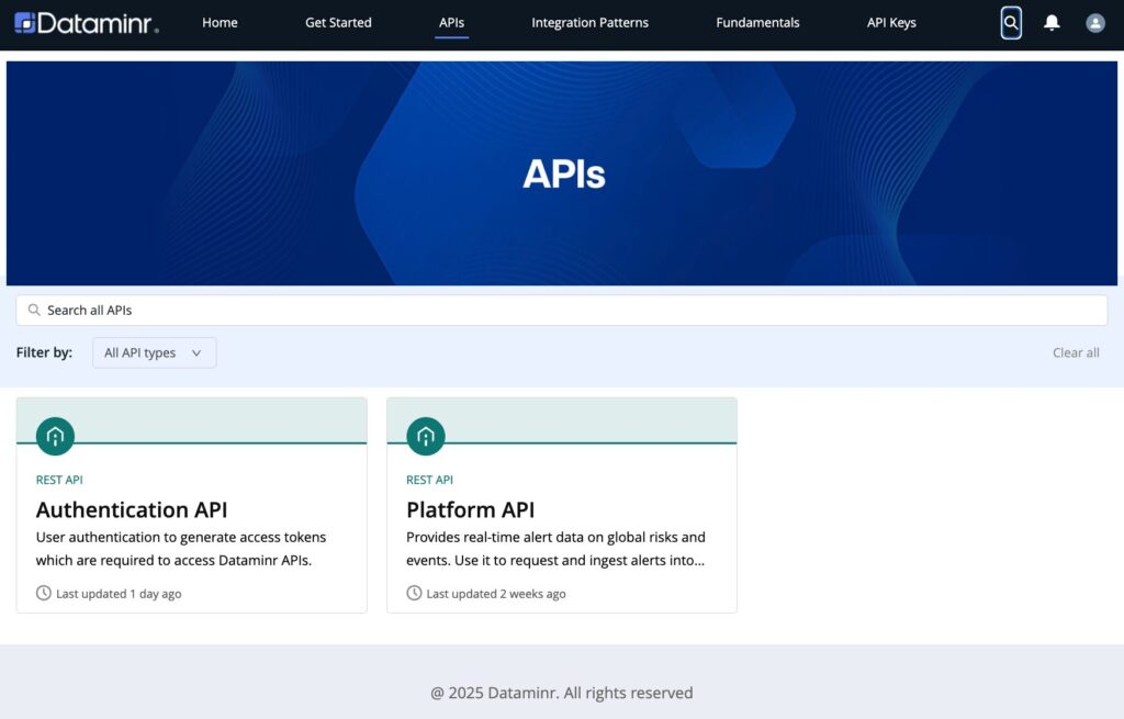 Dataminr API Dashboards