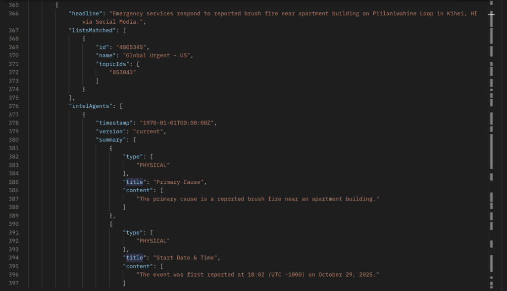 Dataminr platform screenhot
