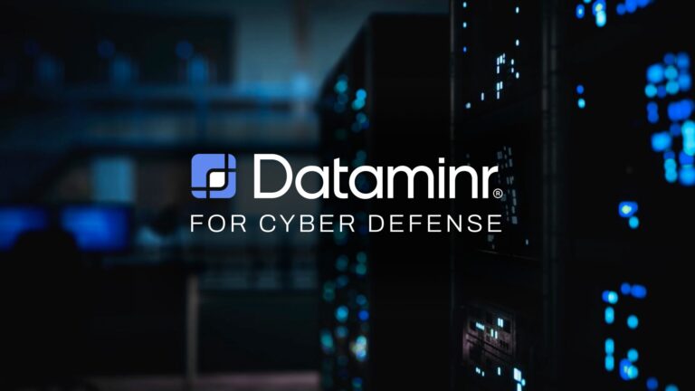 The Dataminr logo with text that says "For Cyber Defense"