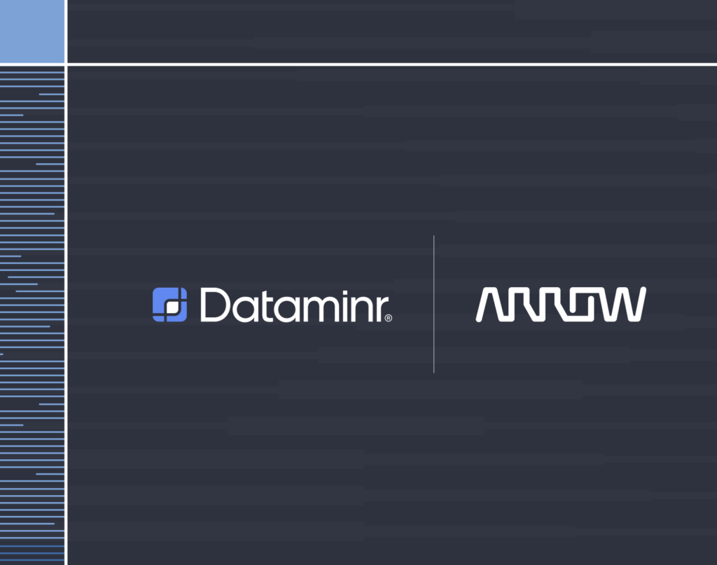 A lockup of the Dataminr and Arrow Electronics logos.