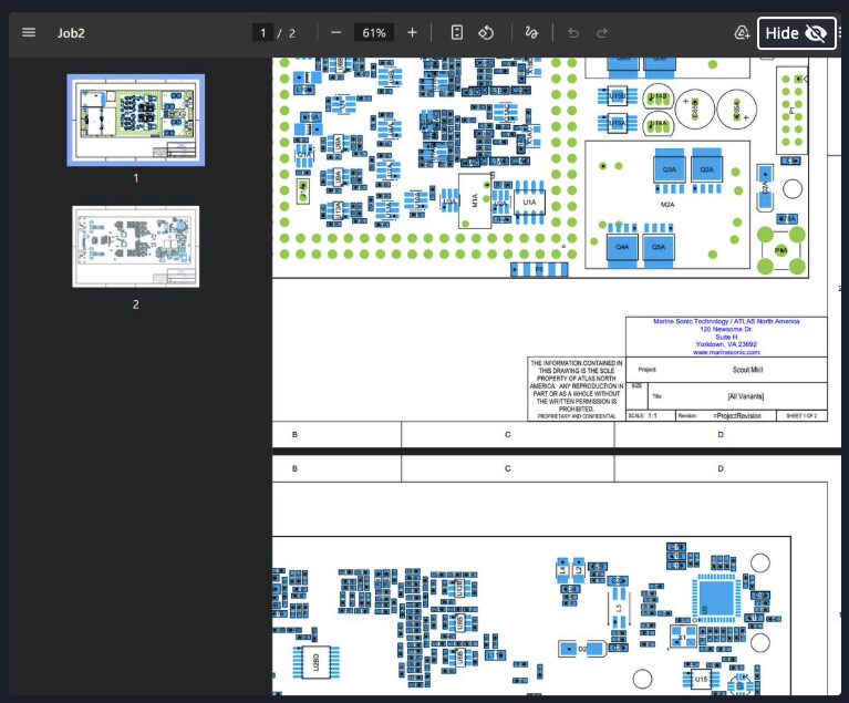 The Gentlemen ransomware group shares sample screenshots showing naval engineering documents and schematics allegedly stolen from Atlas Elektronik and TKMS. Source: Dataminr